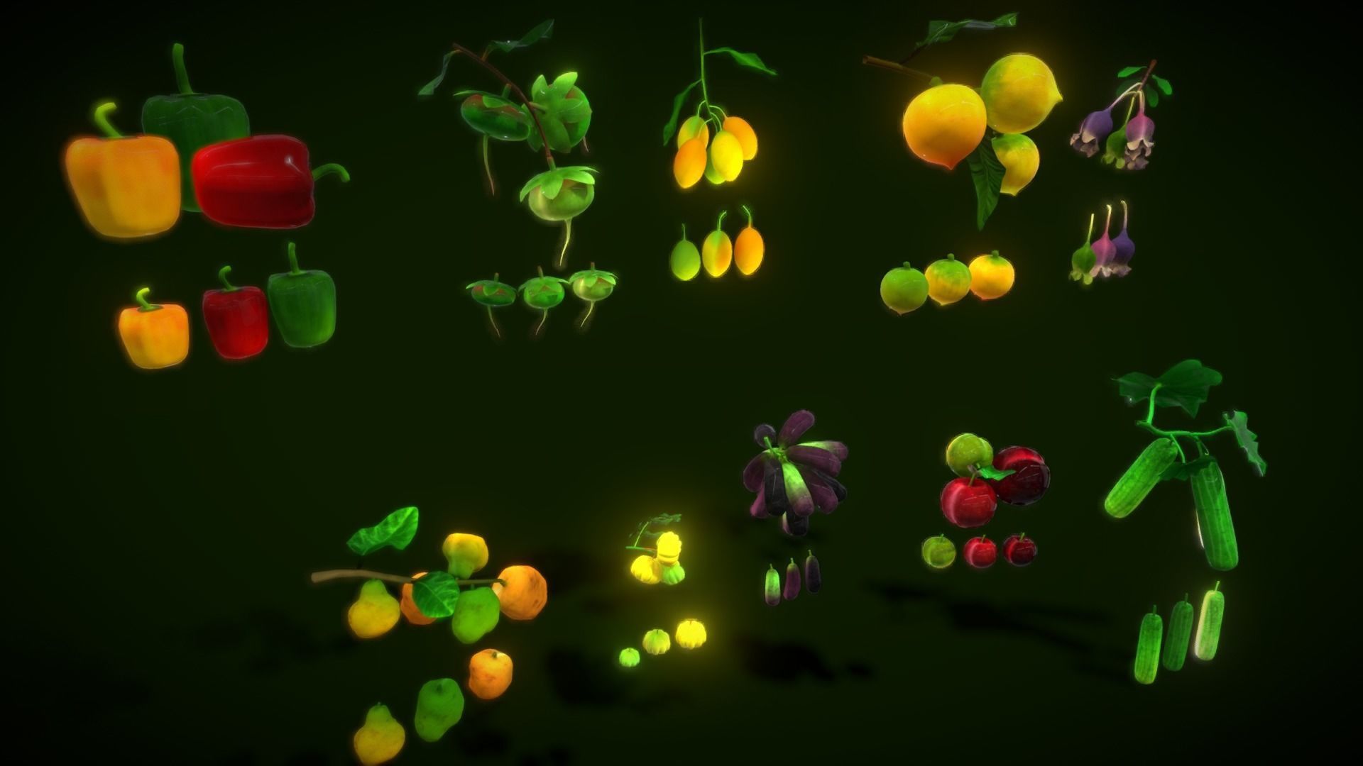 Collection Fruit Path7 Low-poly 3D model_19