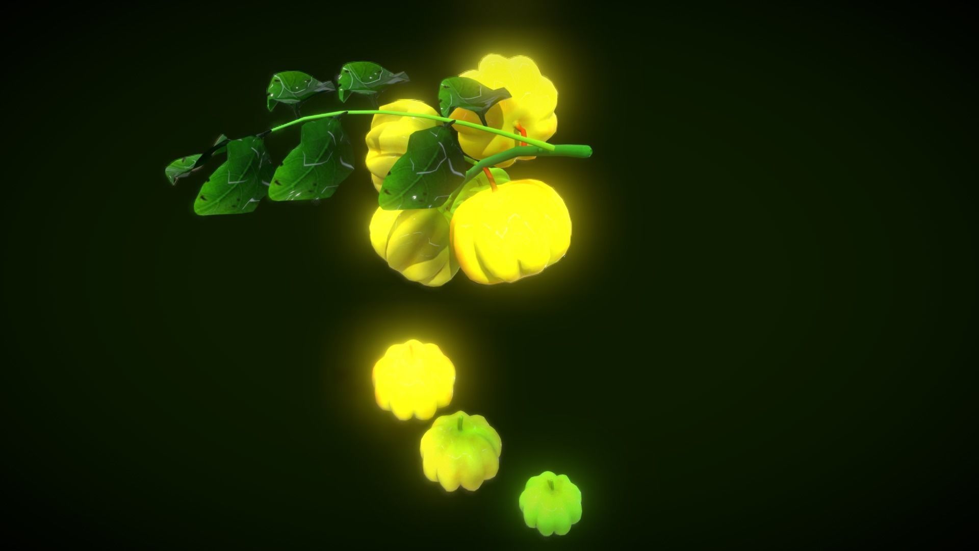 Collection Fruit Path7 Low-poly 3D model_3