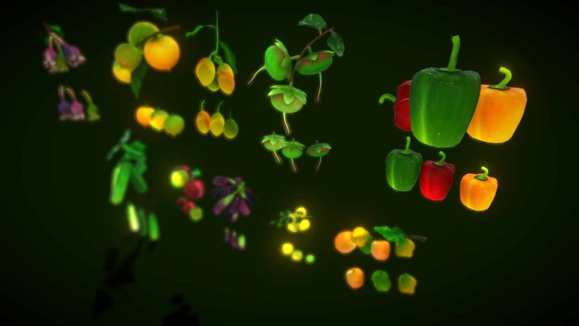 Collection Fruit Path7 Low-poly 3D model_2