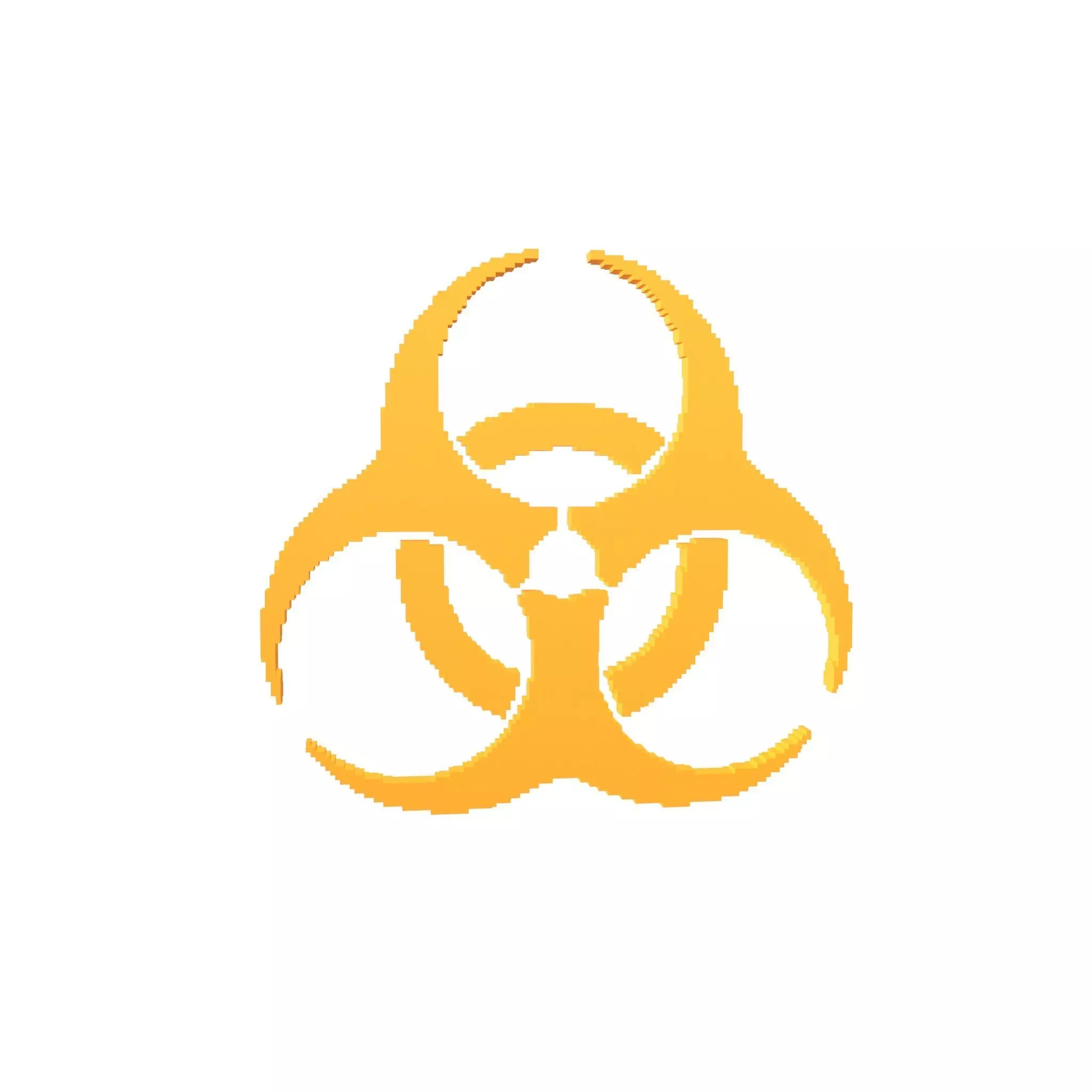 Voxel Biological Hazard Symbol v1 005 Low-poly 3D model_0