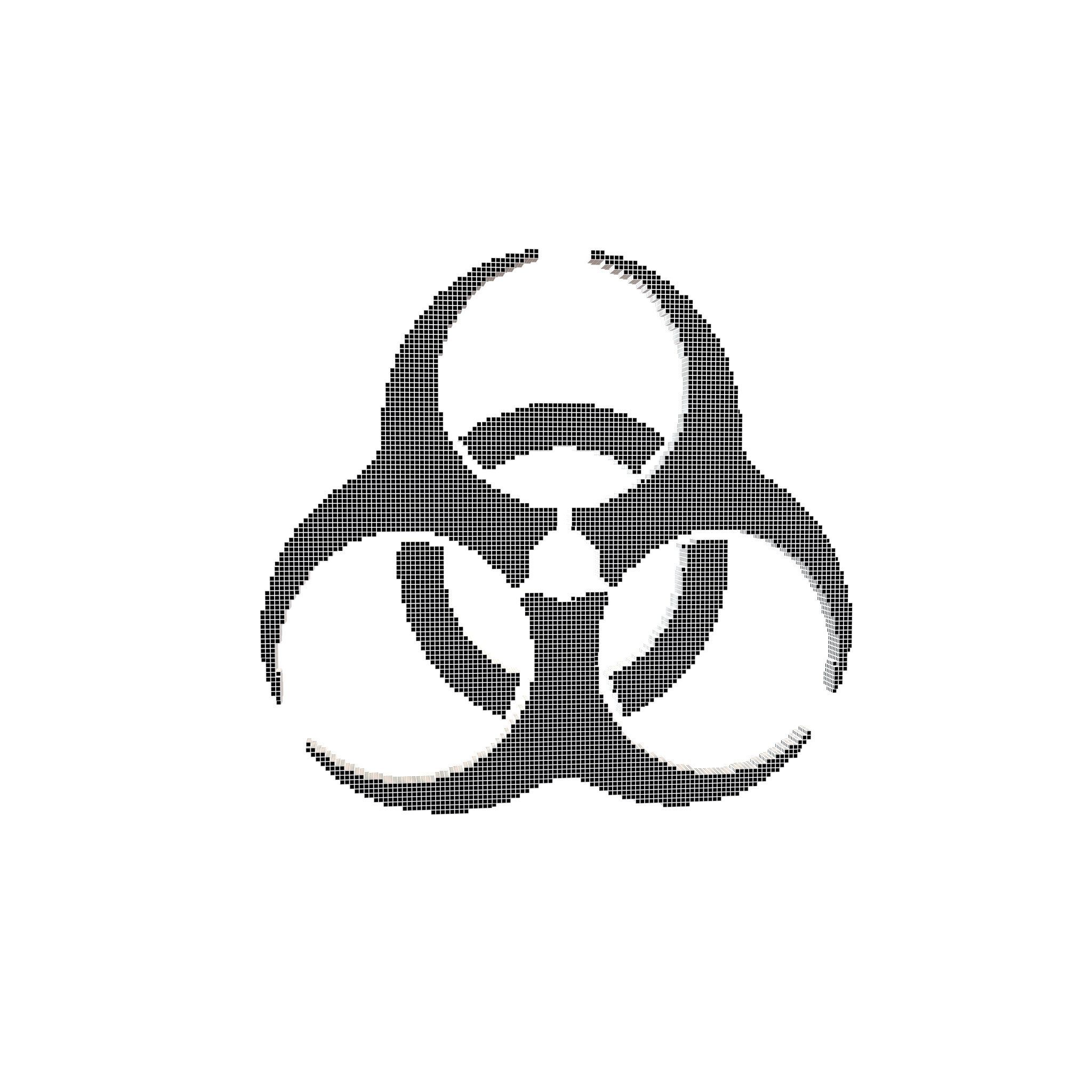 Voxel Biological Hazard Symbol v1 005 Low-poly 3D model_6