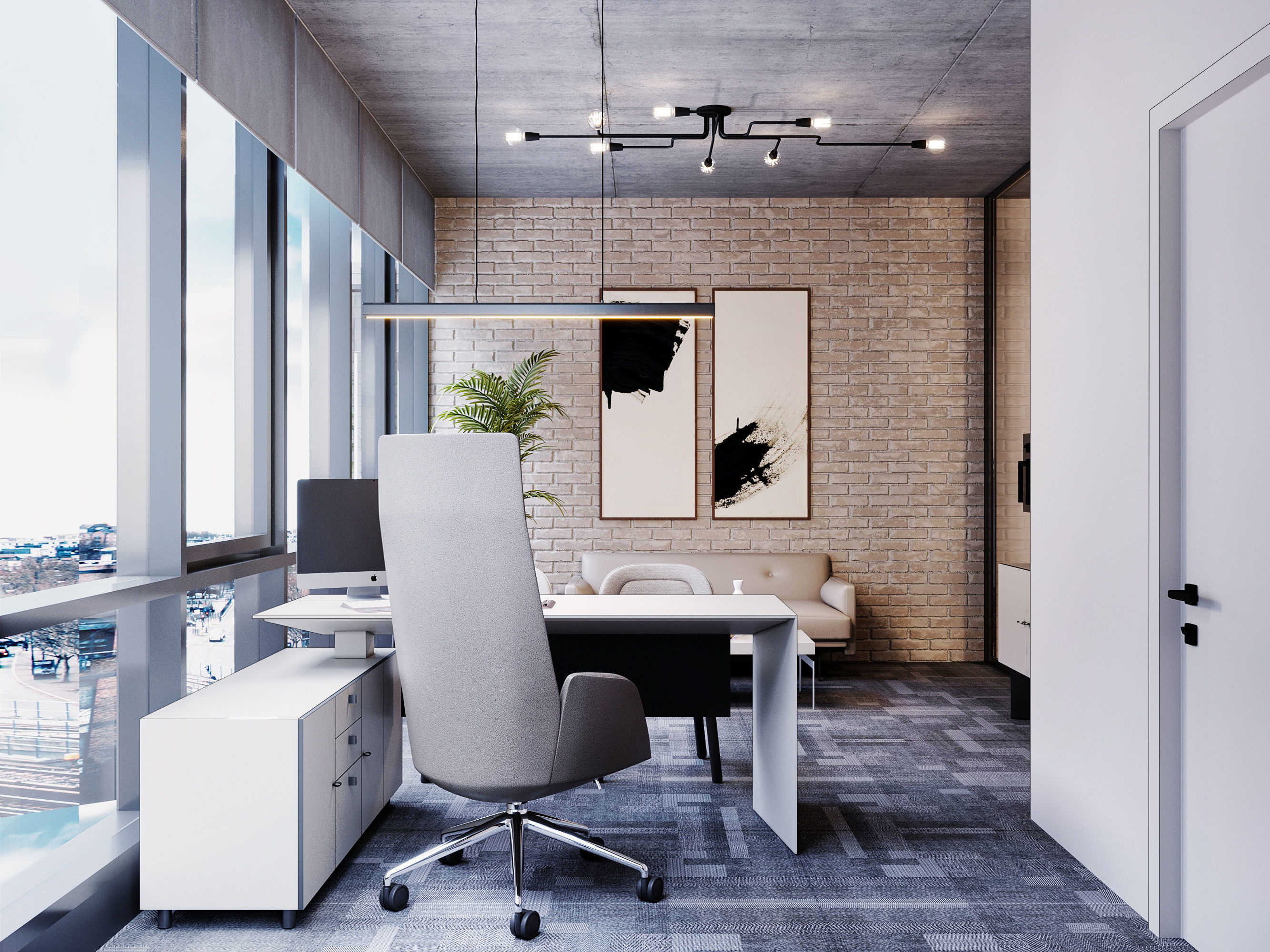 Office interior design 3D model_9
