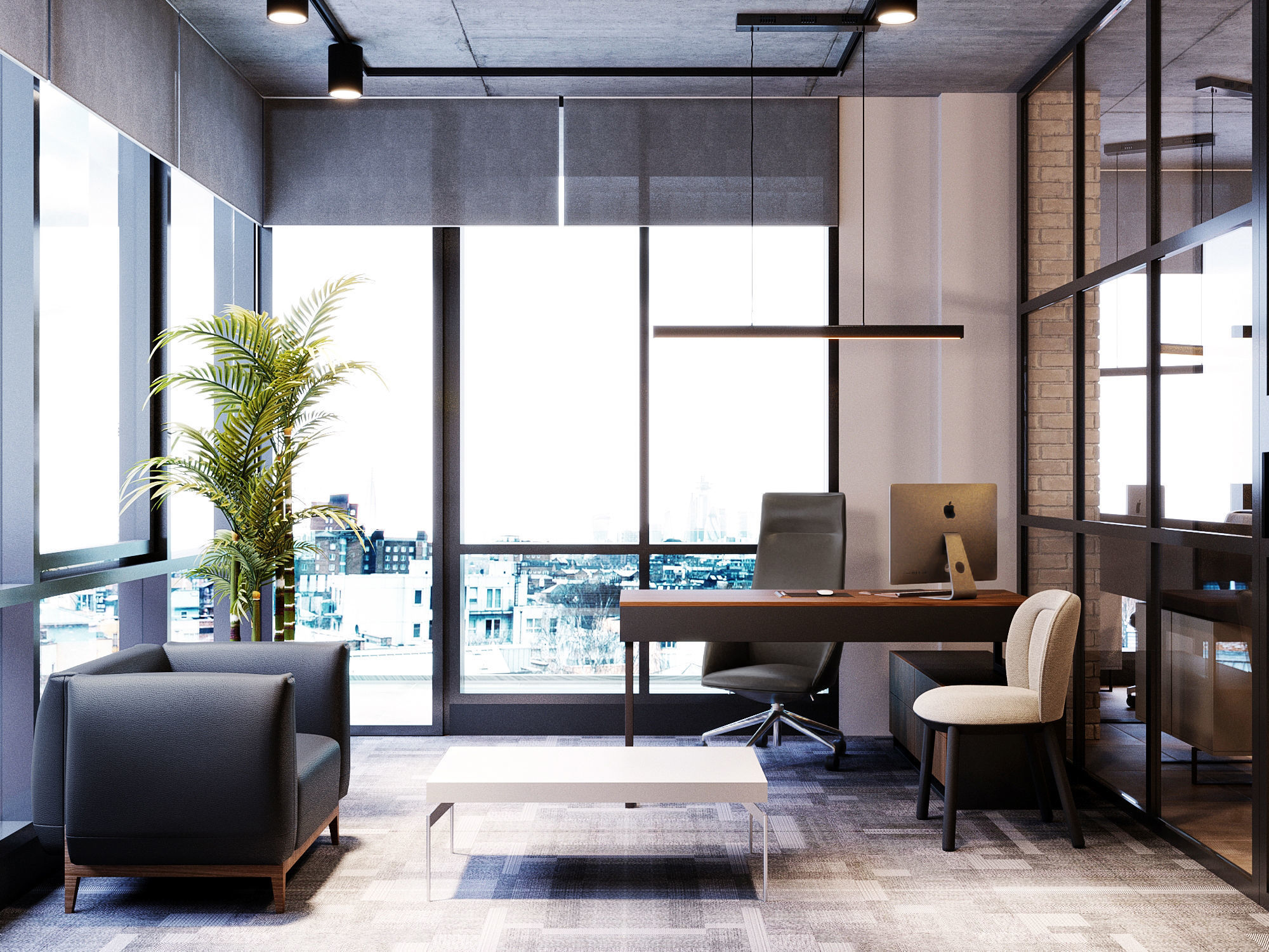 Office interior design 3D model_6