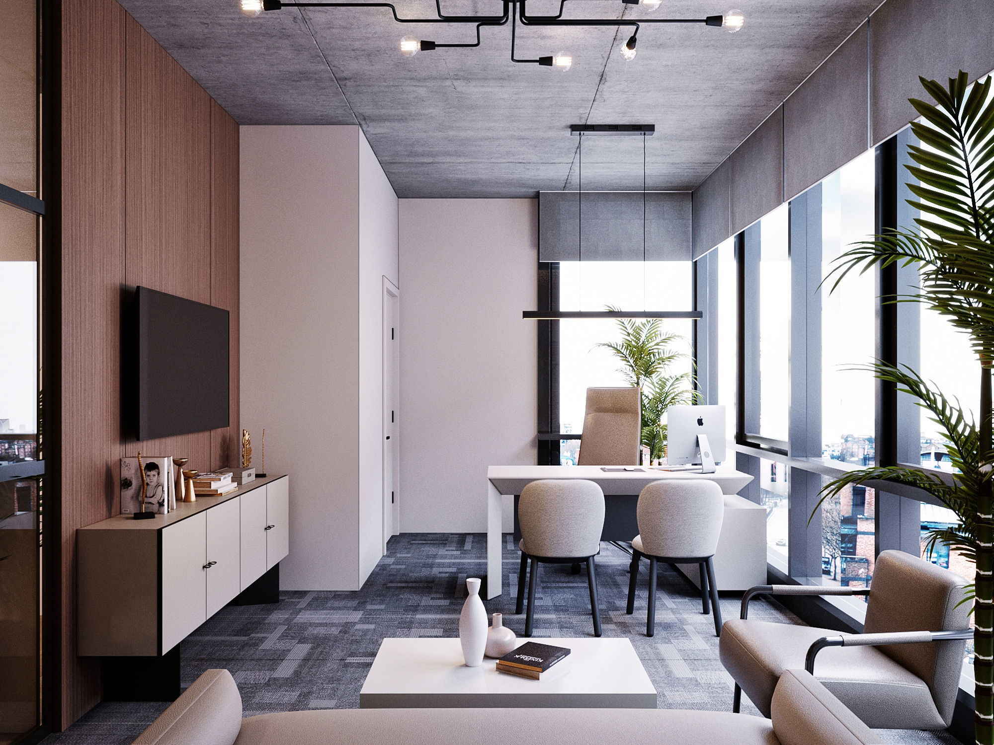 Office interior design 3D model_8