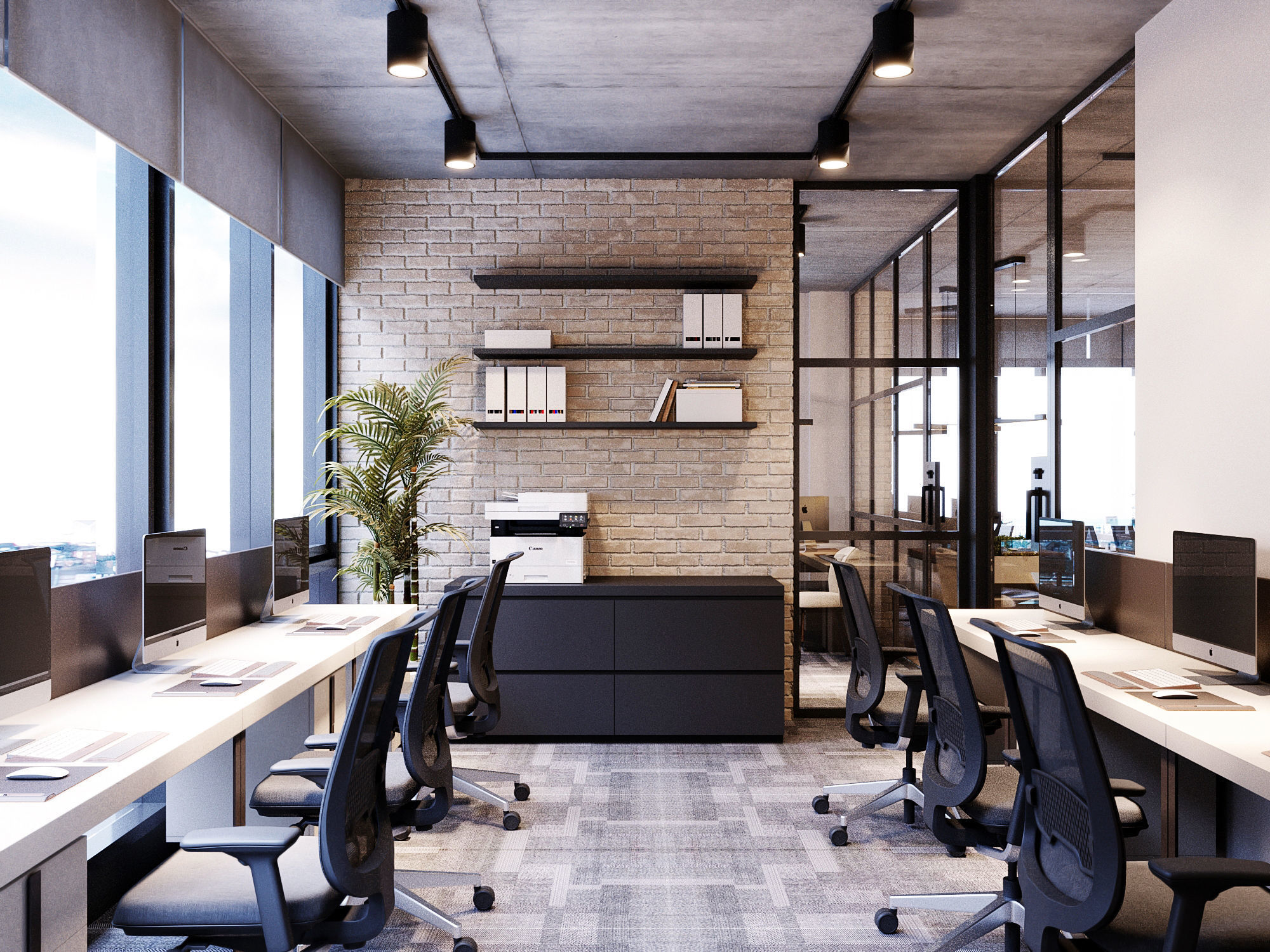 Office interior design 3D model_11