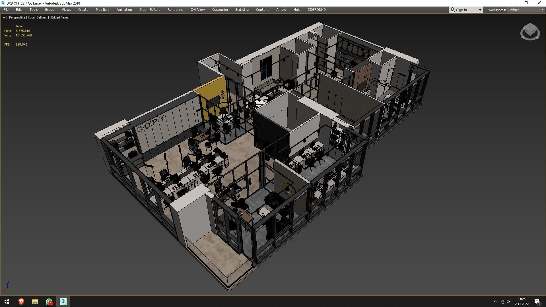 Office interior design 3D model_20