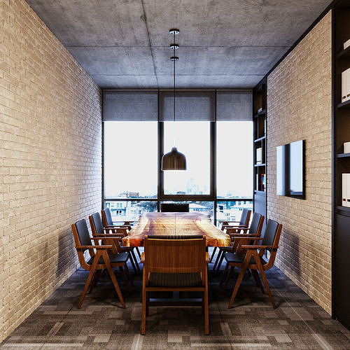 Office interior design 3D model 6
