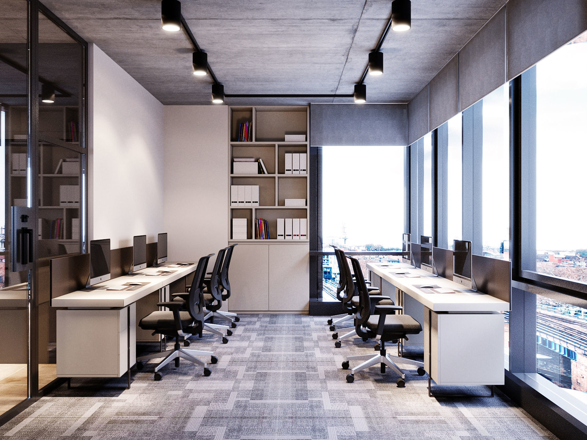 Office interior design 3D model_12