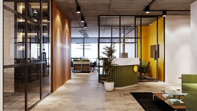 Office interior design 3D model 4