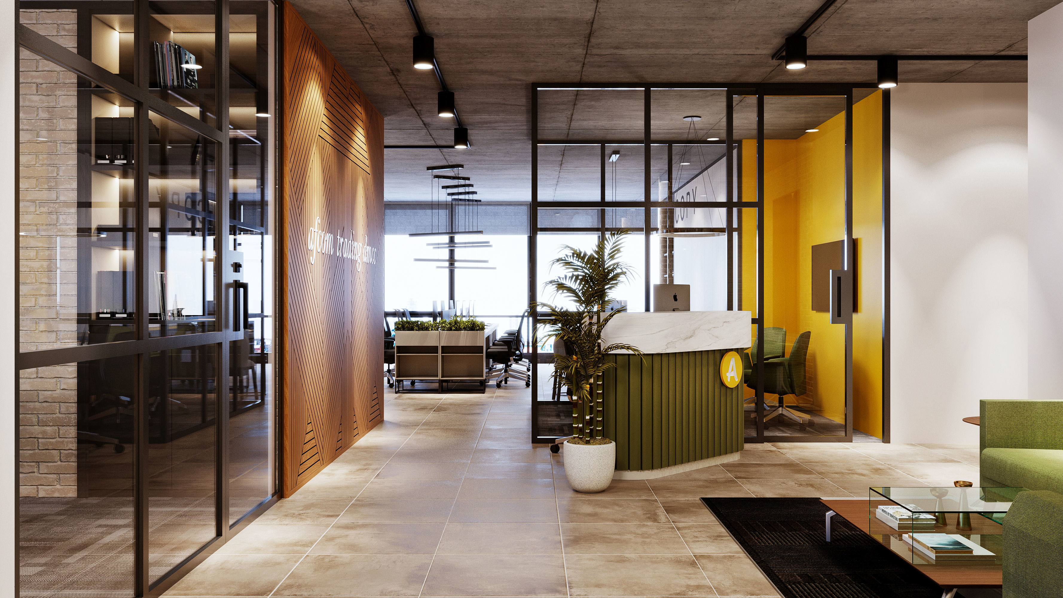 Office interior design 3D model_3