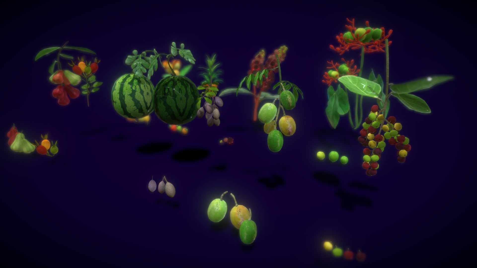 Collection Fruit Path6 Low-poly 3D model_13