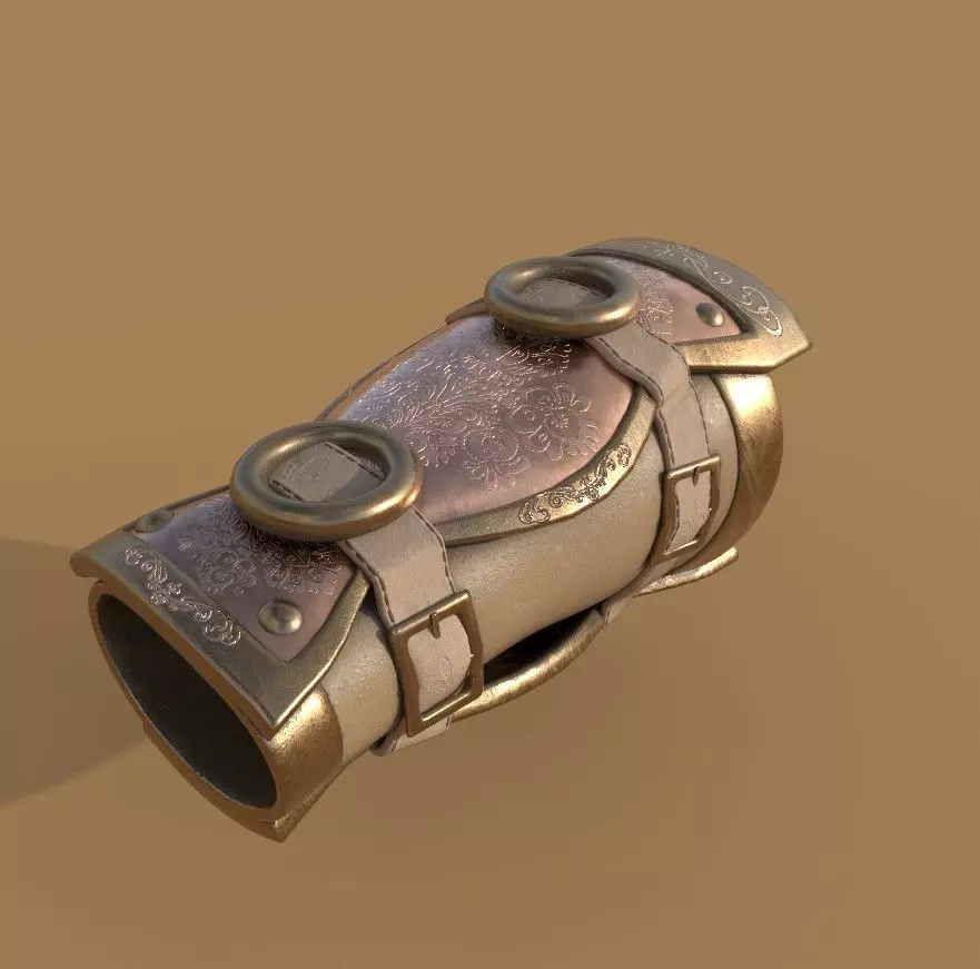 Bracer 3D model Bronze medieval bracer VR / AR / low-poly | CGTrader