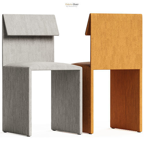 Sacha Chair in Gray and Orange 3D model