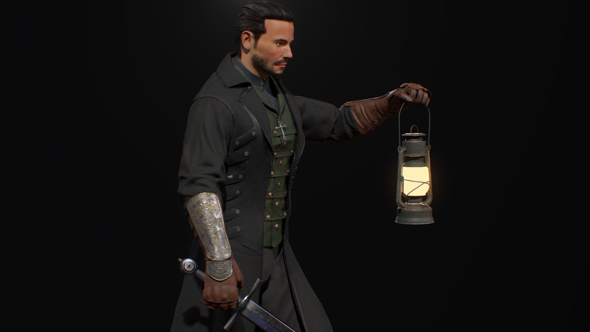 Gothic Character Low-poly 3D model_2