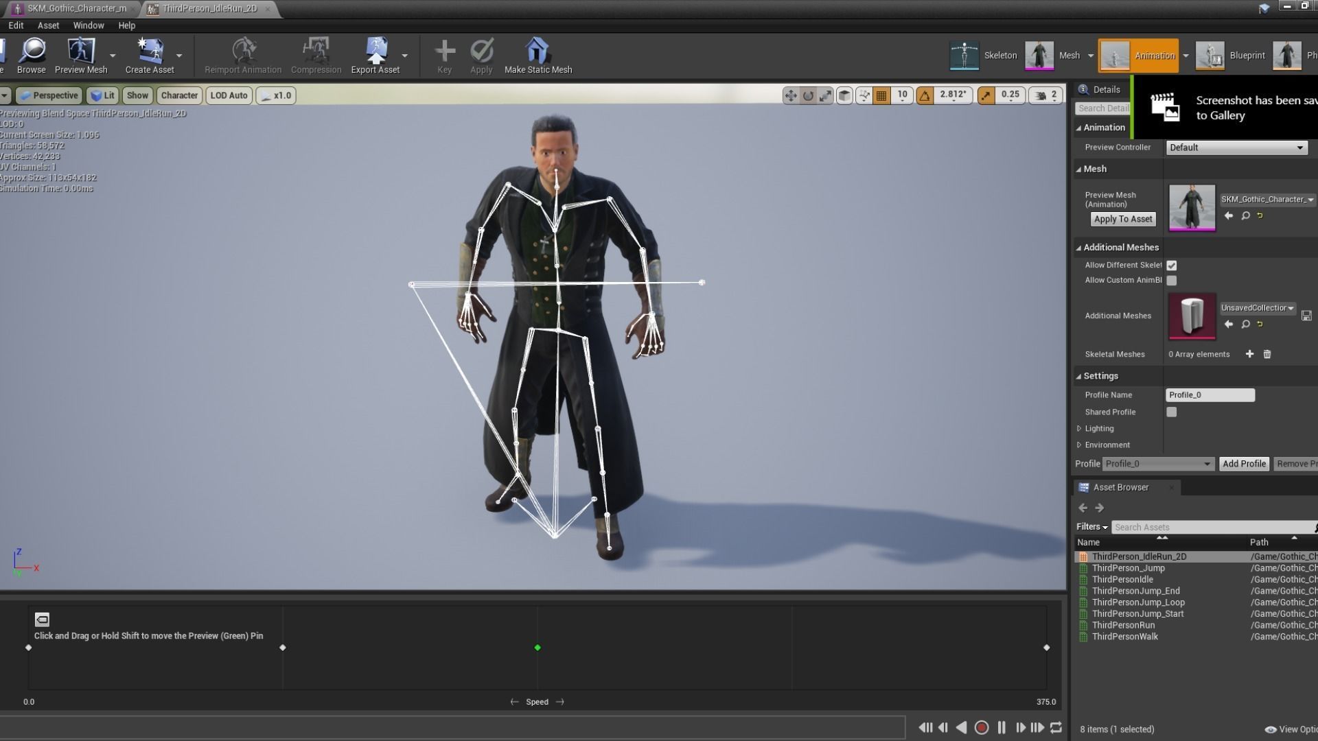 Gothic Character Low-poly 3D model_7