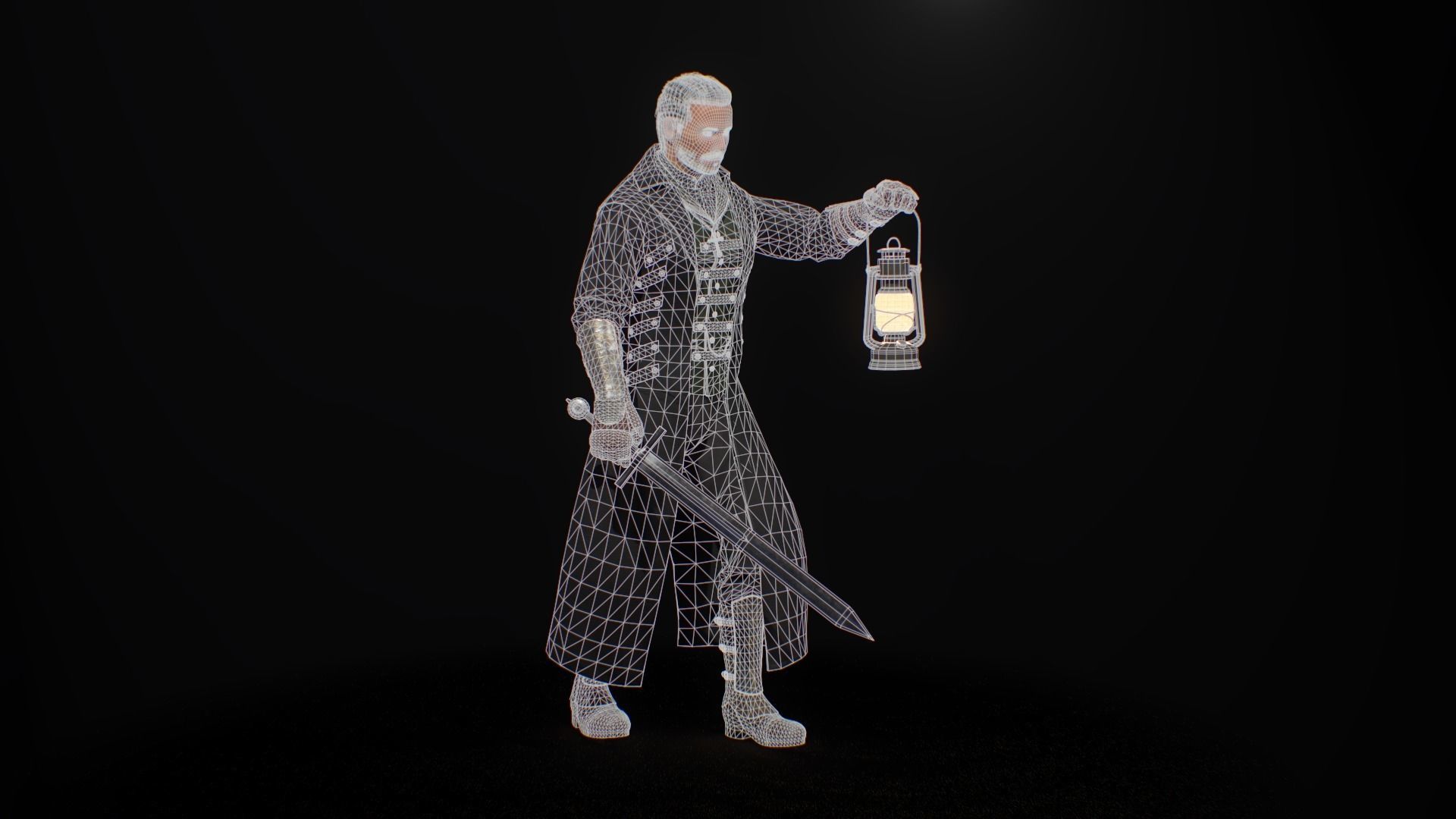 Gothic Character Low-poly 3D model_5