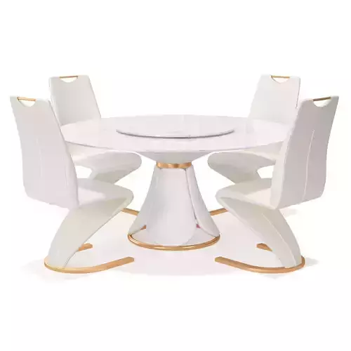 Round Rotating Dining Table 3D model