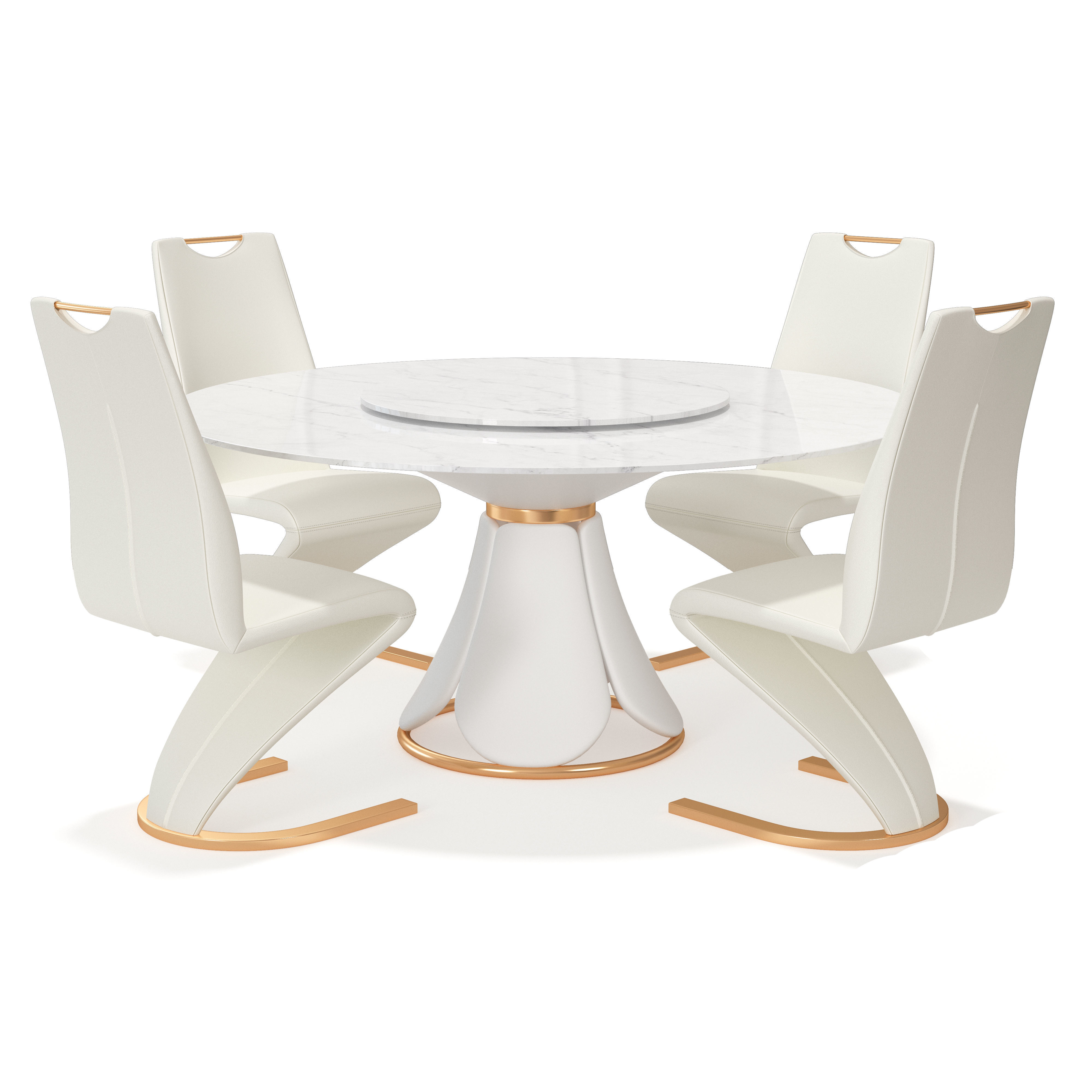Round Rotating Dining Table 3D model CGTrader