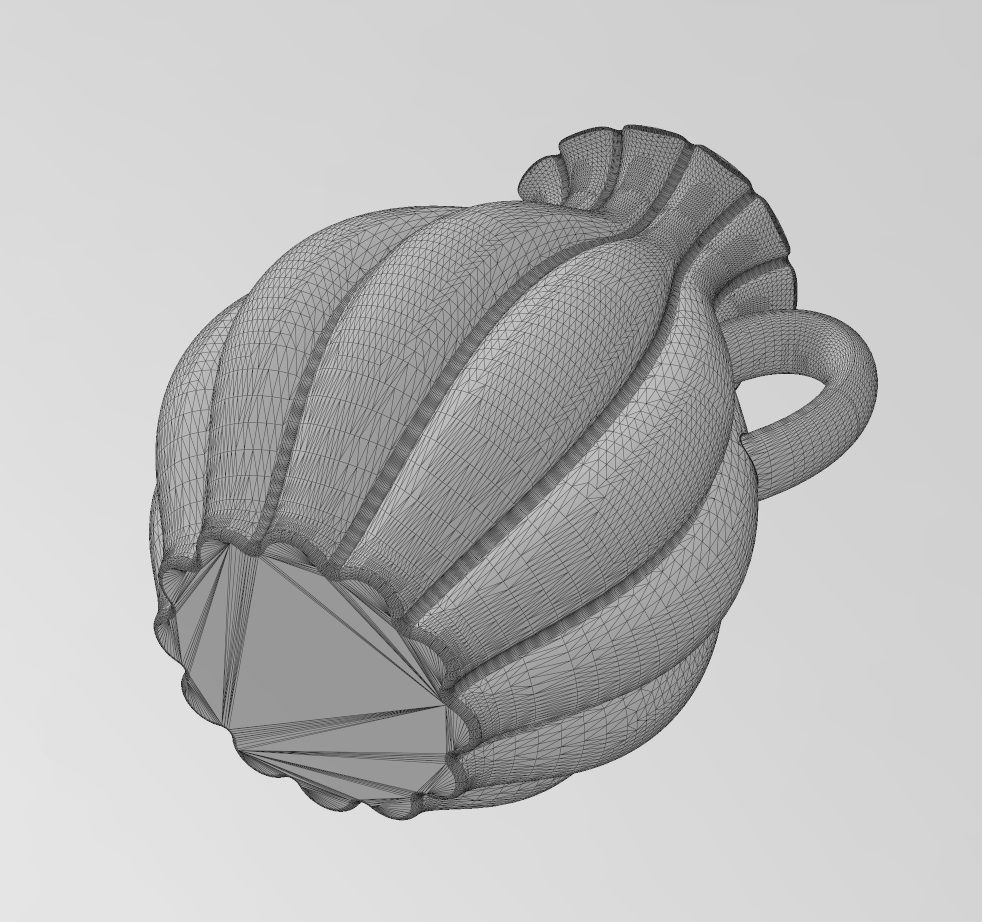 Ribbed classic urn and vase 3D print model_12