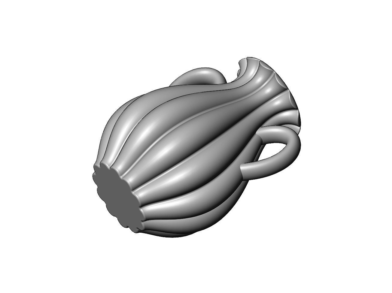 Ribbed classic urn and vase 3D print model_3