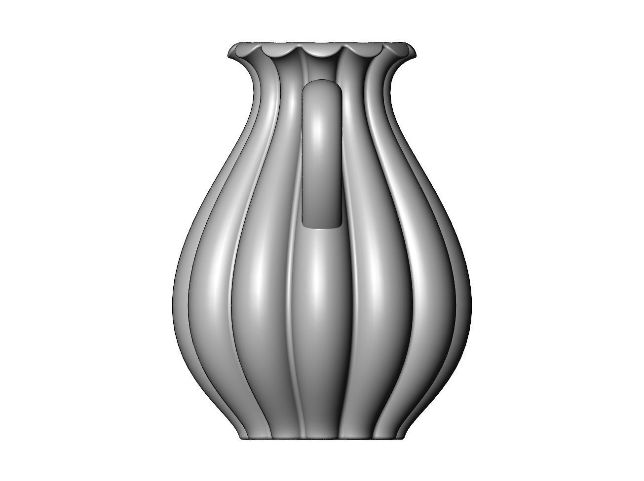Ribbed classic urn and vase 3D print model_4
