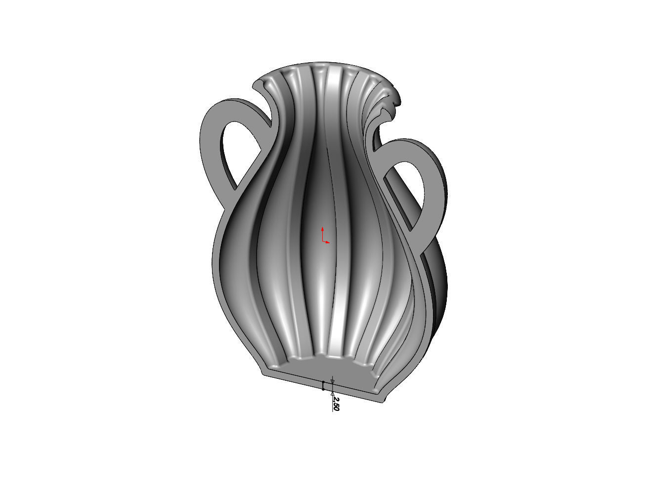 Ribbed classic urn and vase 3D print model_7