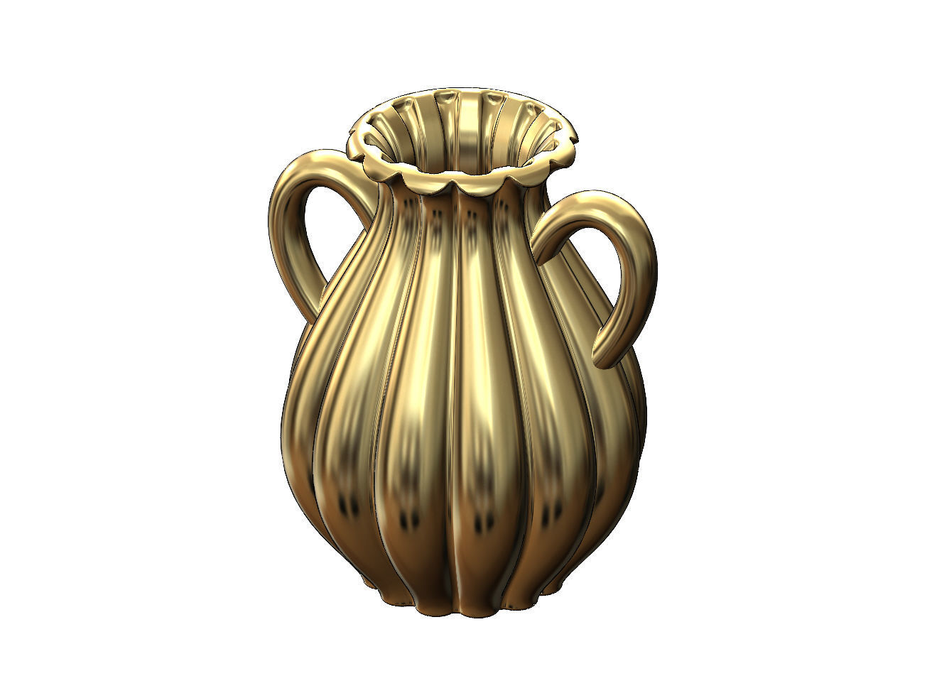 Ribbed classic urn and vase 3D print model_8