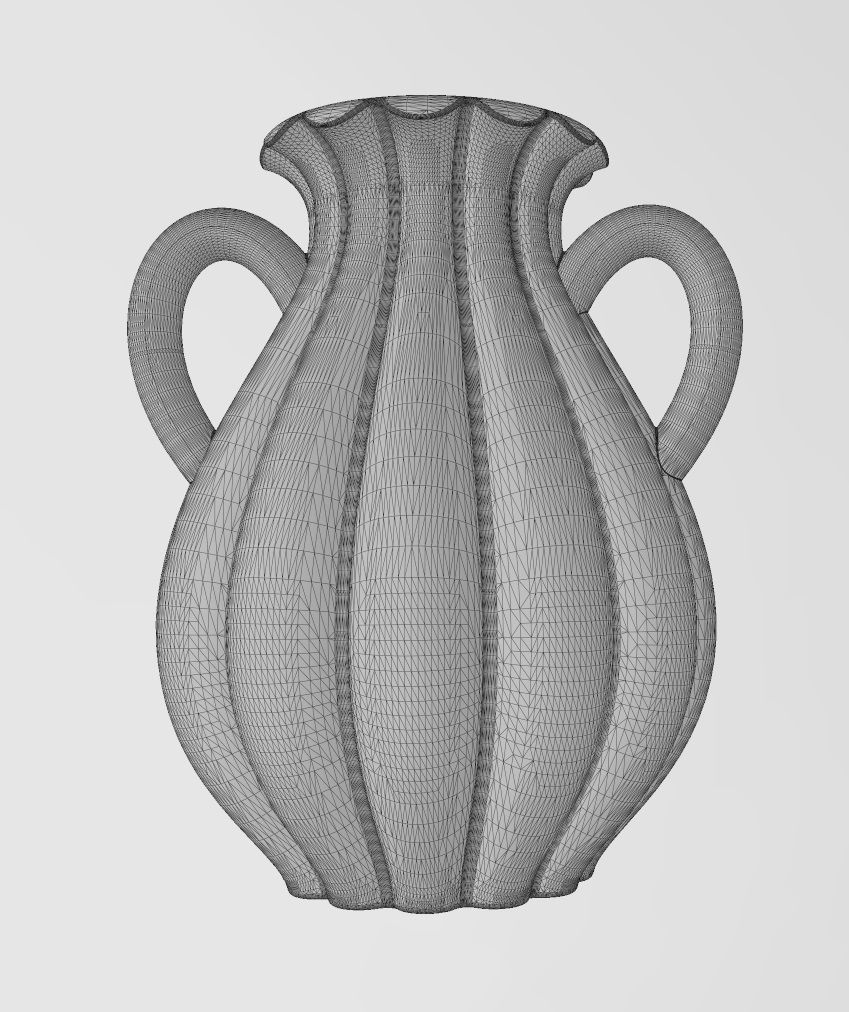Ribbed classic urn and vase 3D print model_10