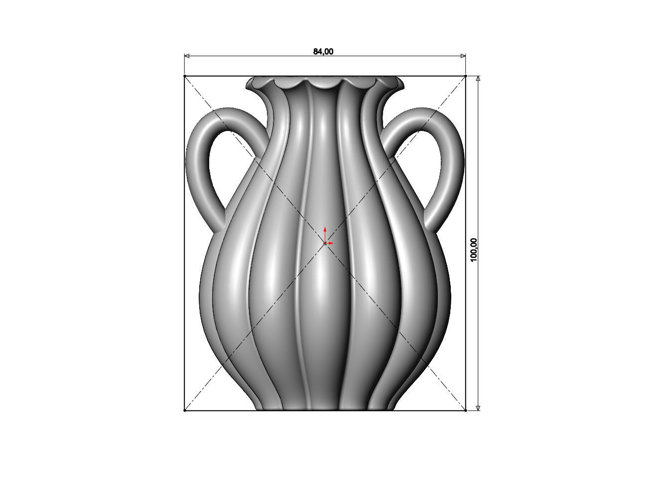 Ribbed classic urn and vase 3D print model_5