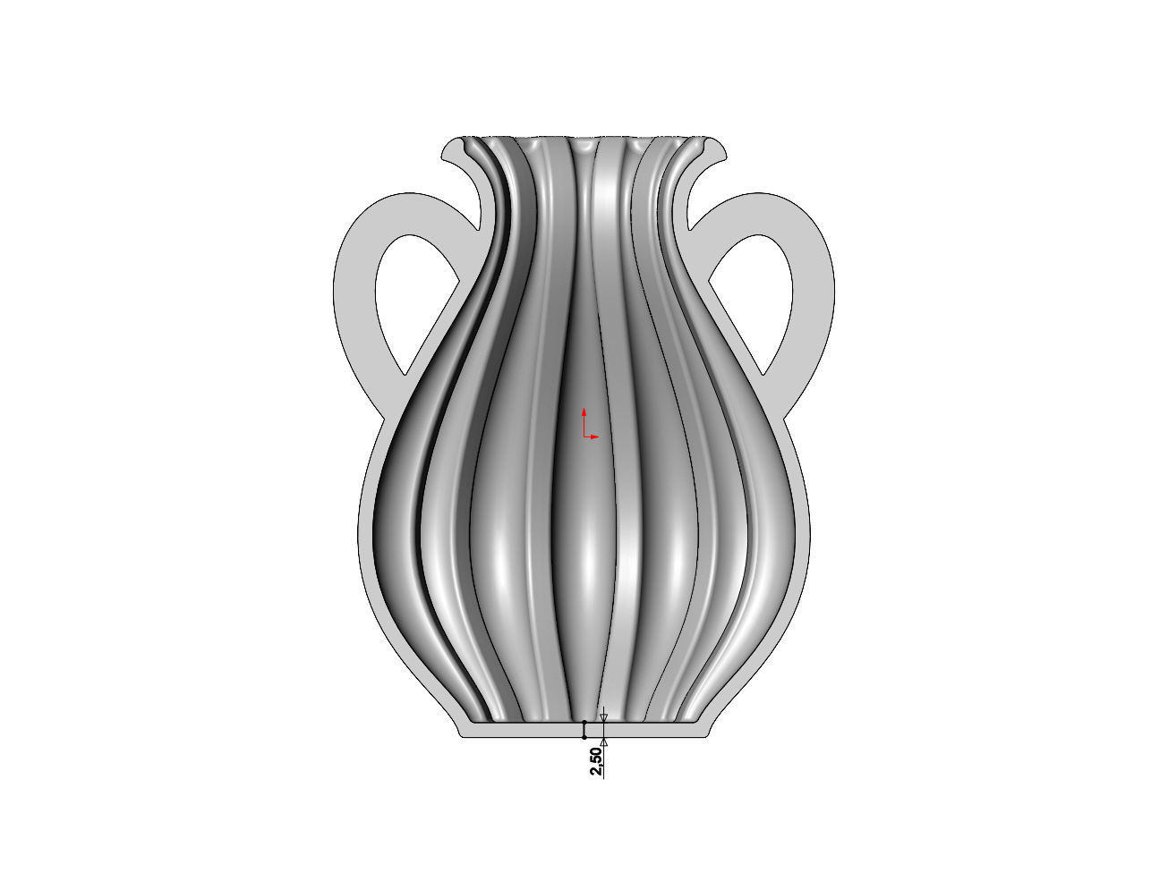 Ribbed classic urn and vase 3D print model_6