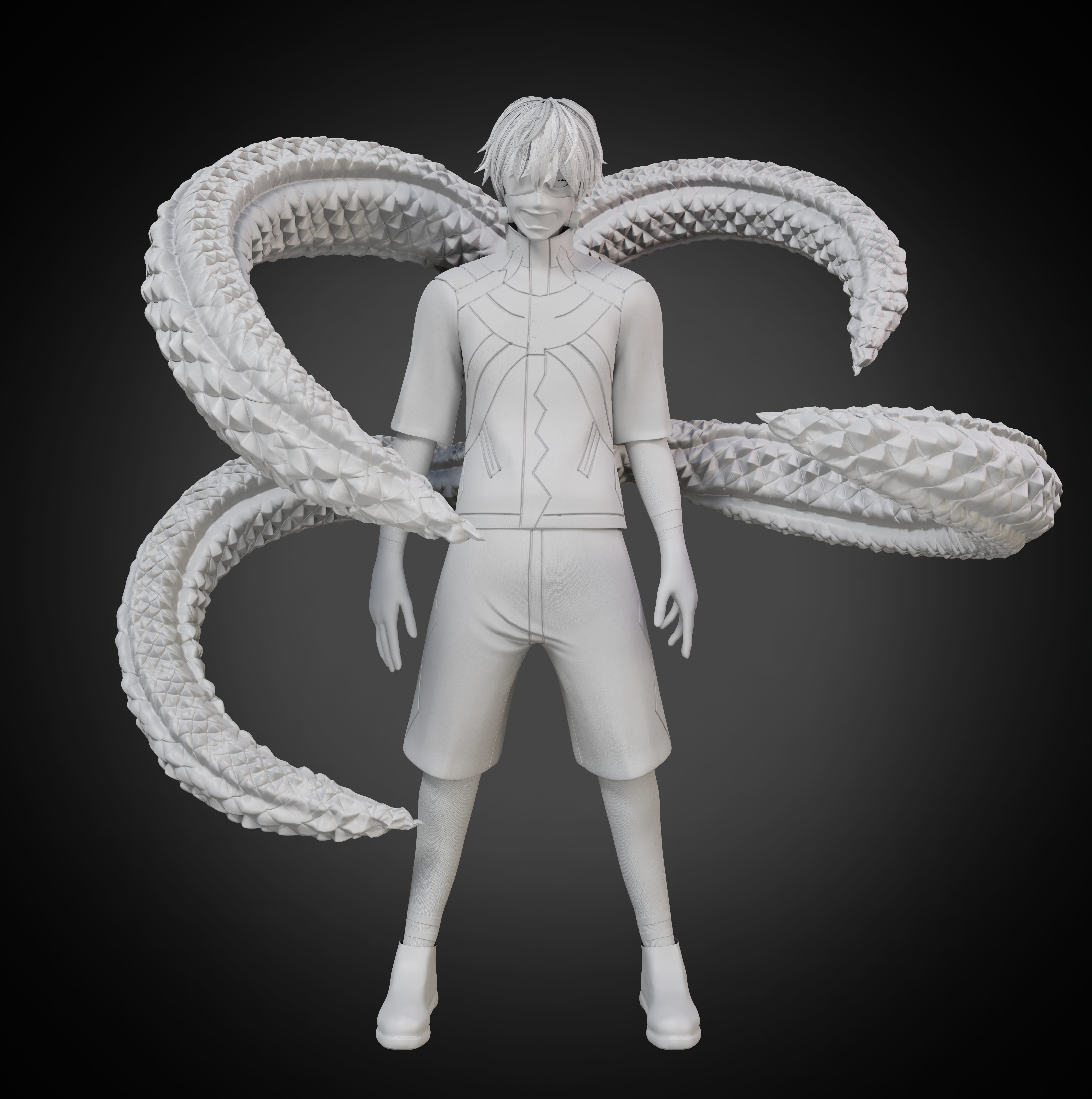 Ken Kaneki Low-poly 3D model_5