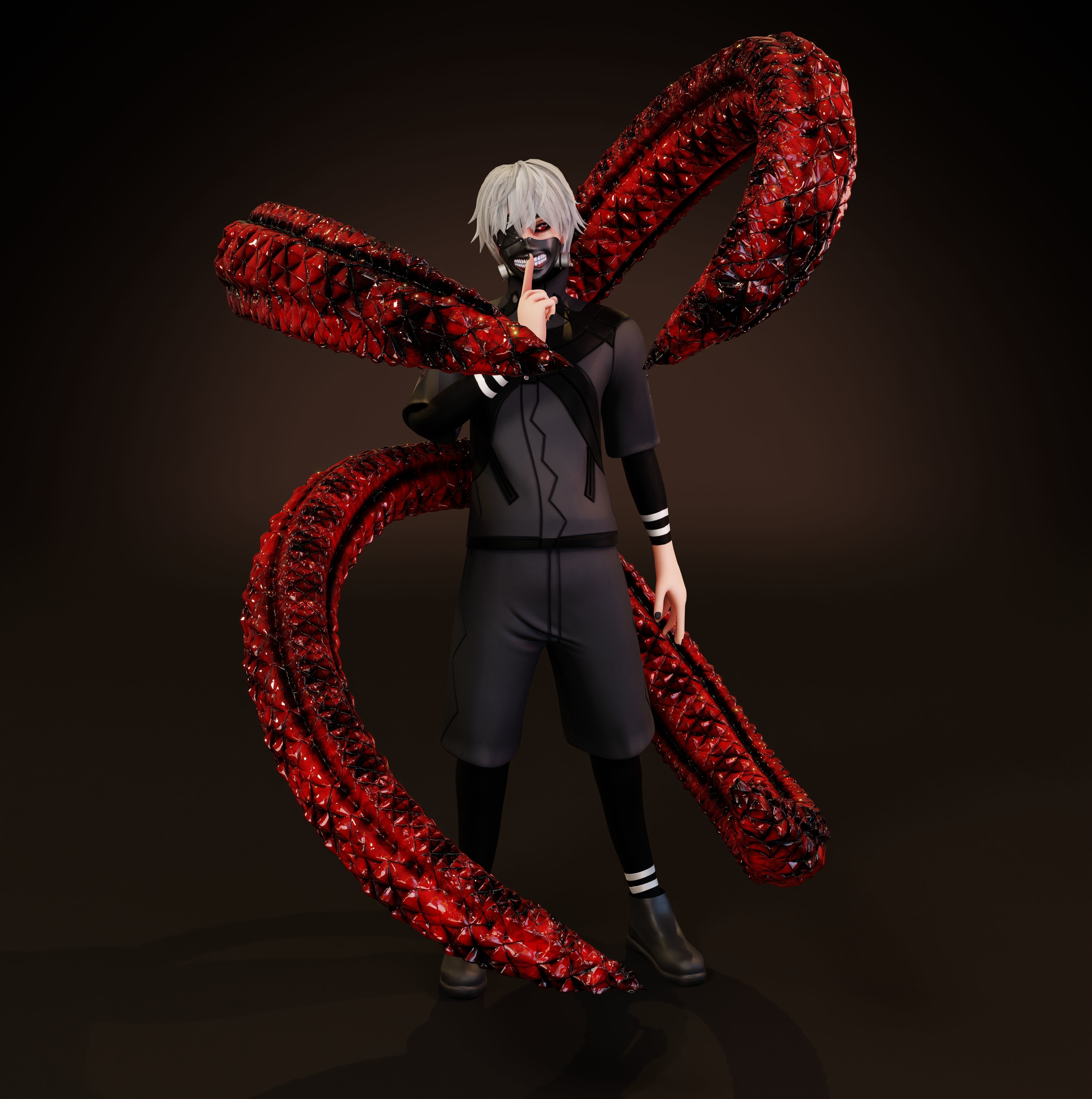 Ken Kaneki Low-poly 3D model_1