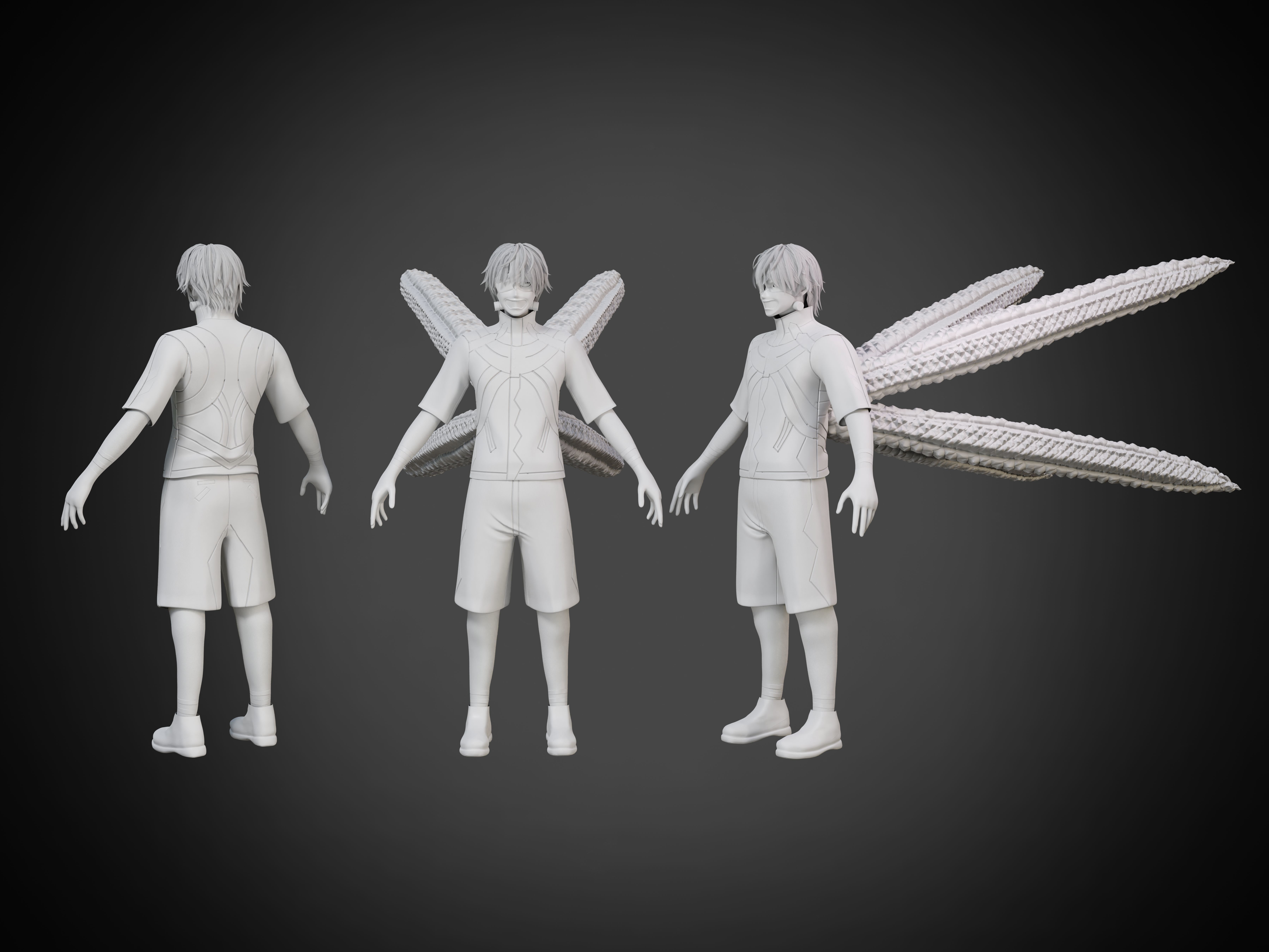 Ken Kaneki Low-poly 3D model_4