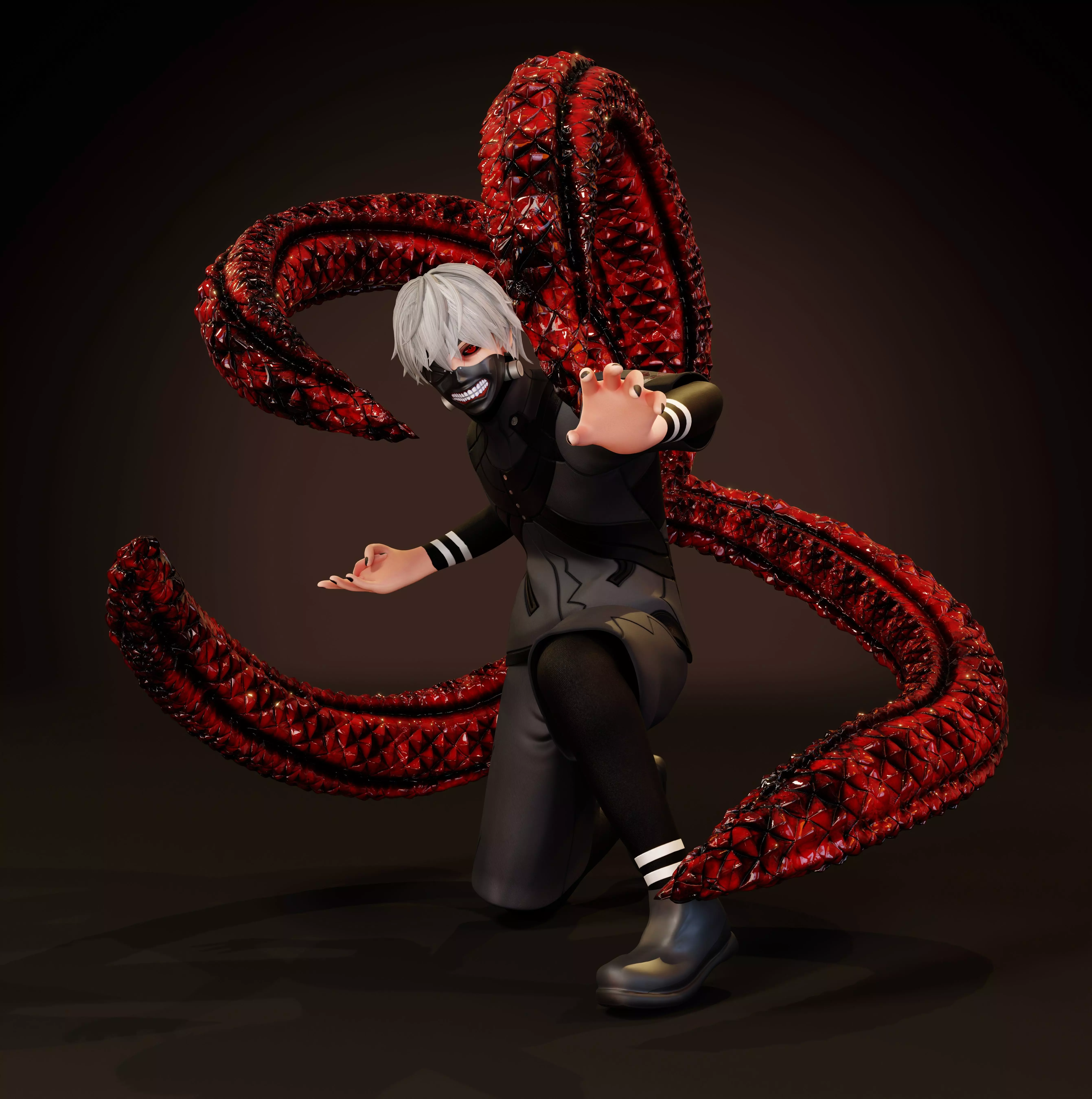 Ken Kaneki Low-poly 3D model_0