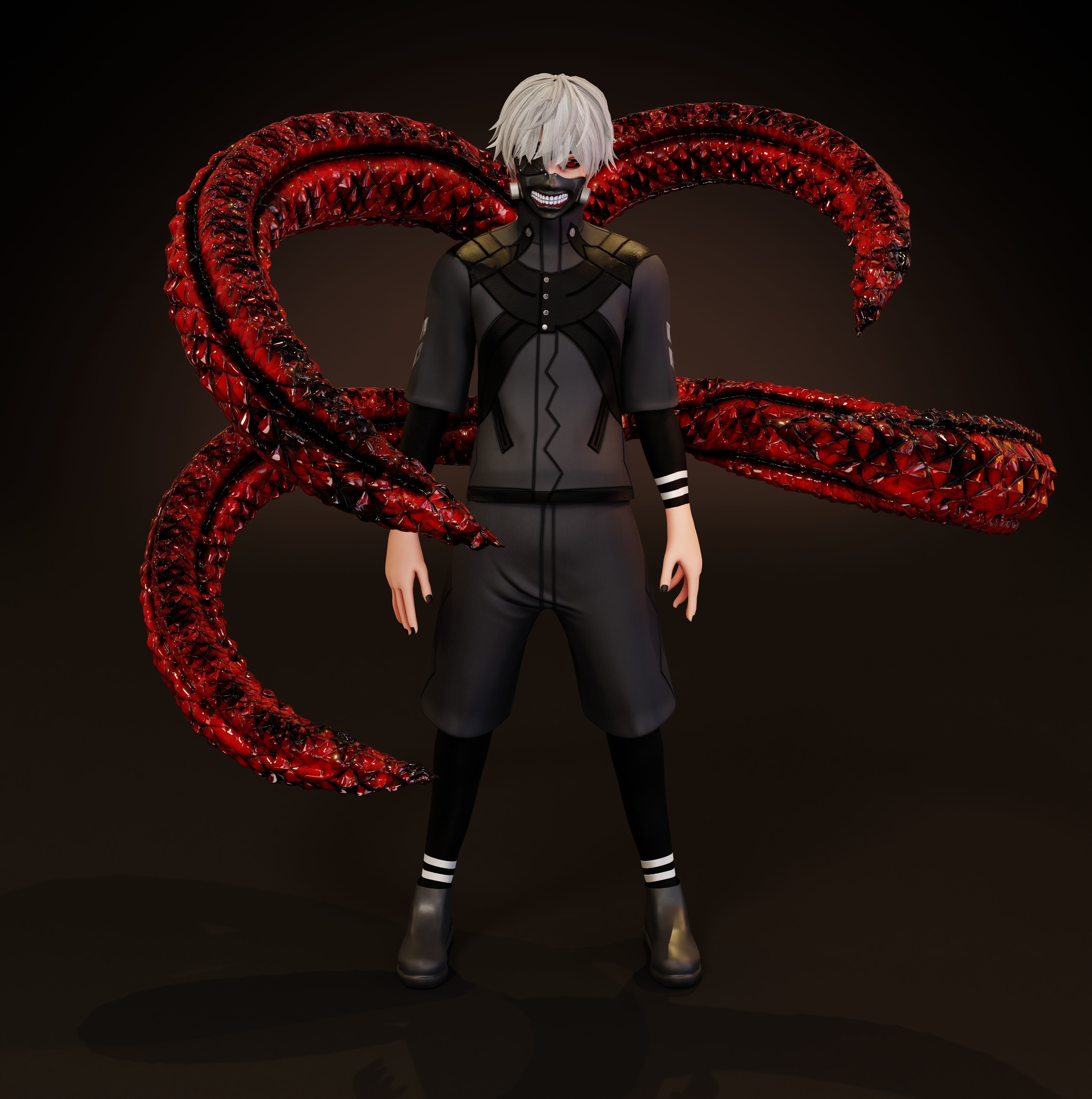 Ken Kaneki Low-poly 3D model_2