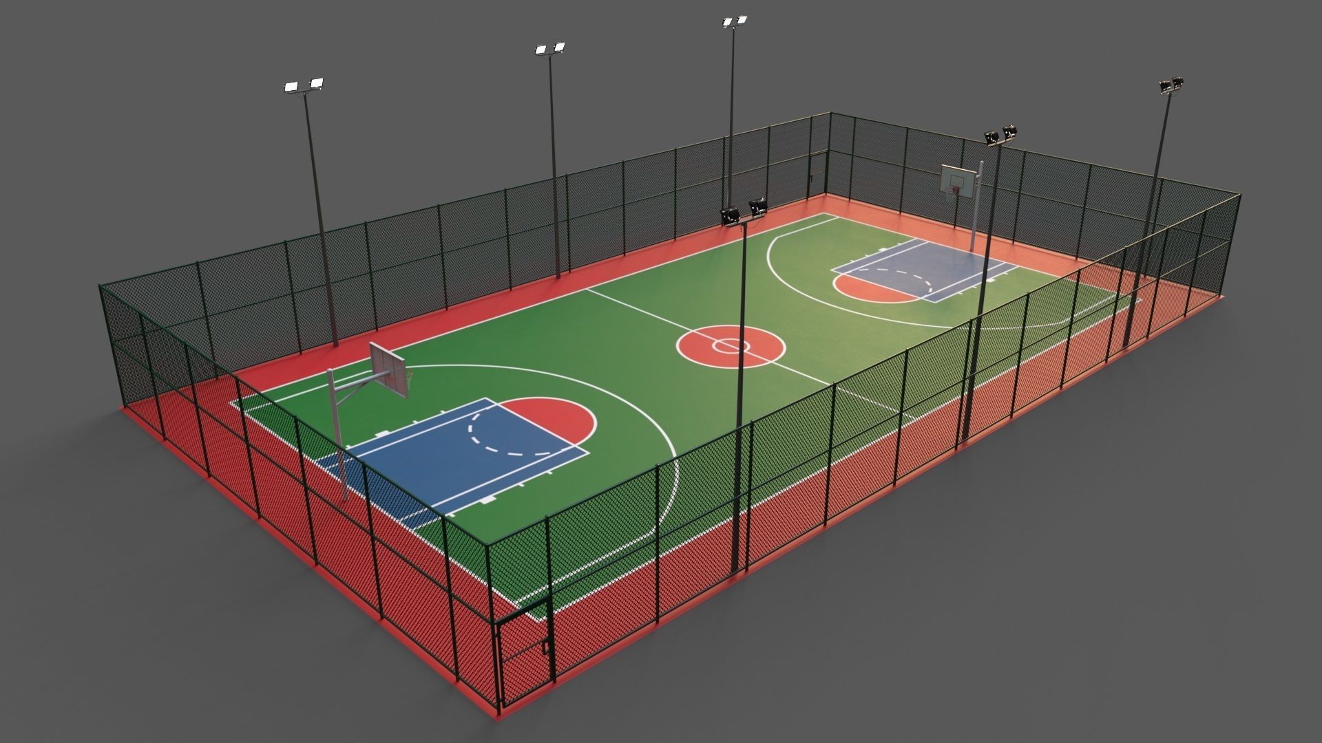 PBR Multi Modular Sports Court - Mega Pack 3D Model Collection_24