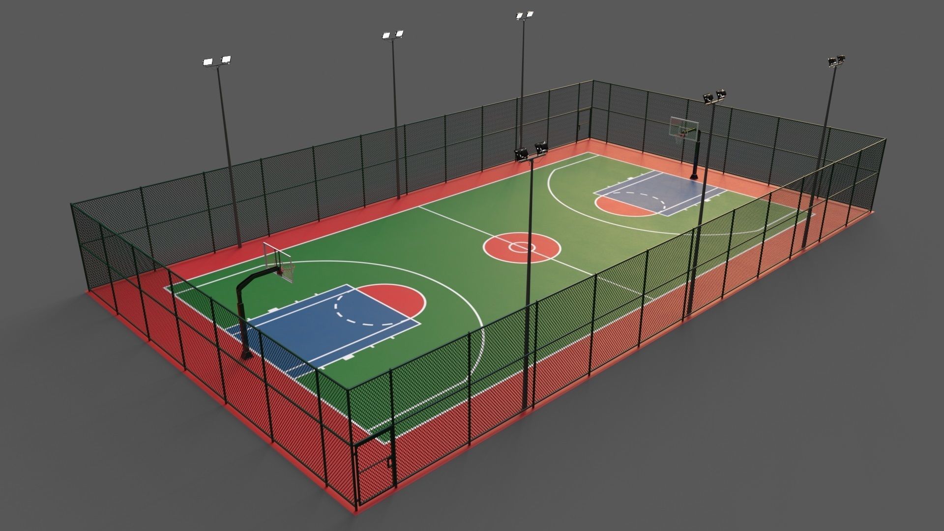 PBR Multi Modular Sports Court - Mega Pack 3D Model Collection_25