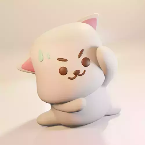 Cute Exercise Kitten for 3D print model 3D print model