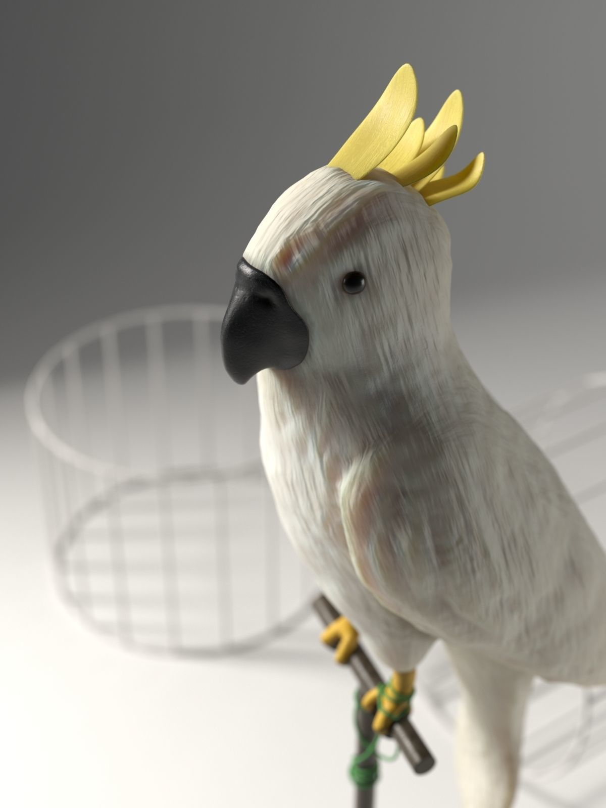 Decorative Parrot Stand 3D model_2