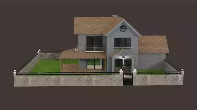 MODERN HOUSE PBR 3D MODEL lowpoly Low-poly 3D model
