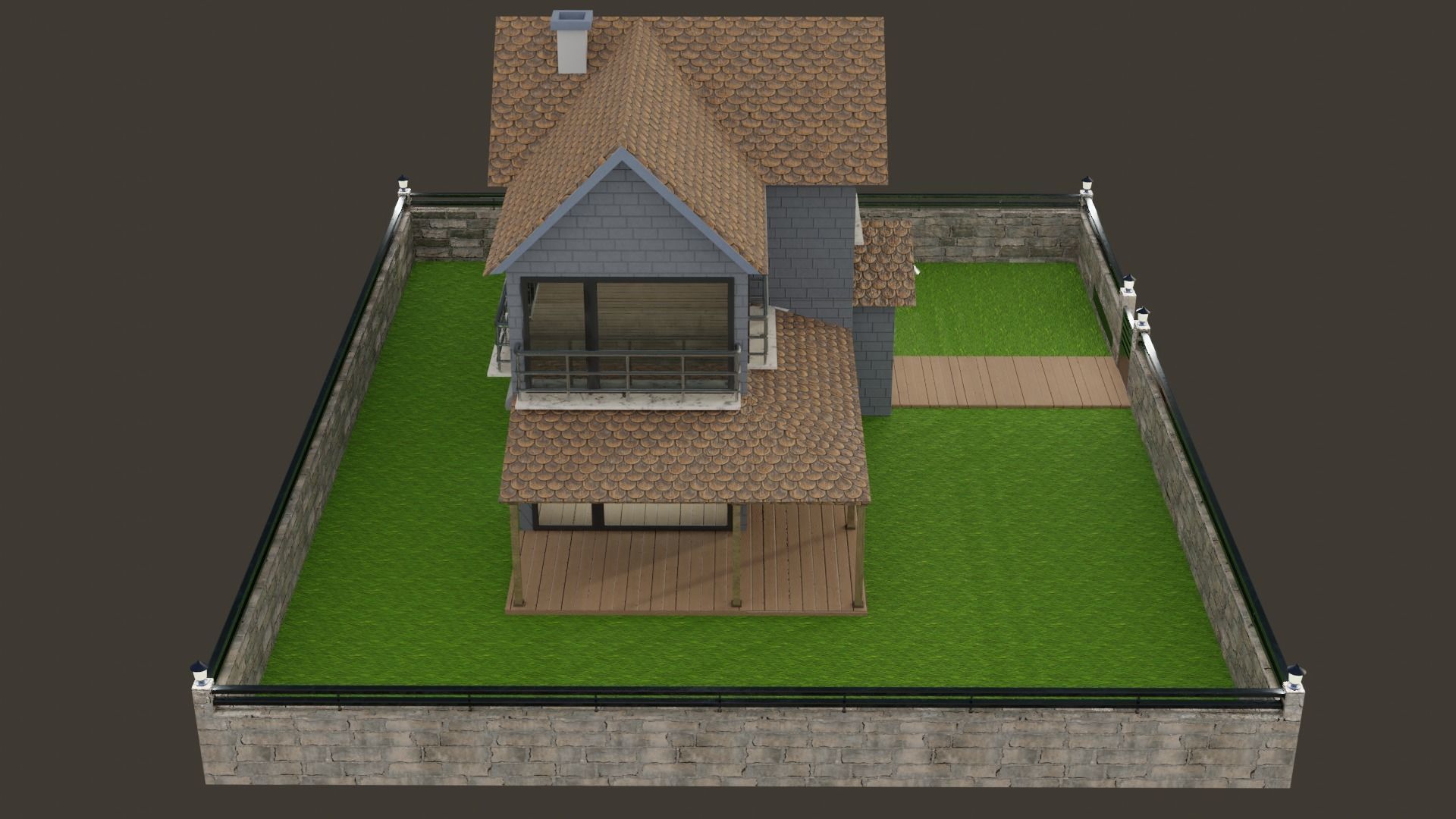 MODERN HOUSE PBR 3D MODEL lowpoly Low-poly 3D model_7