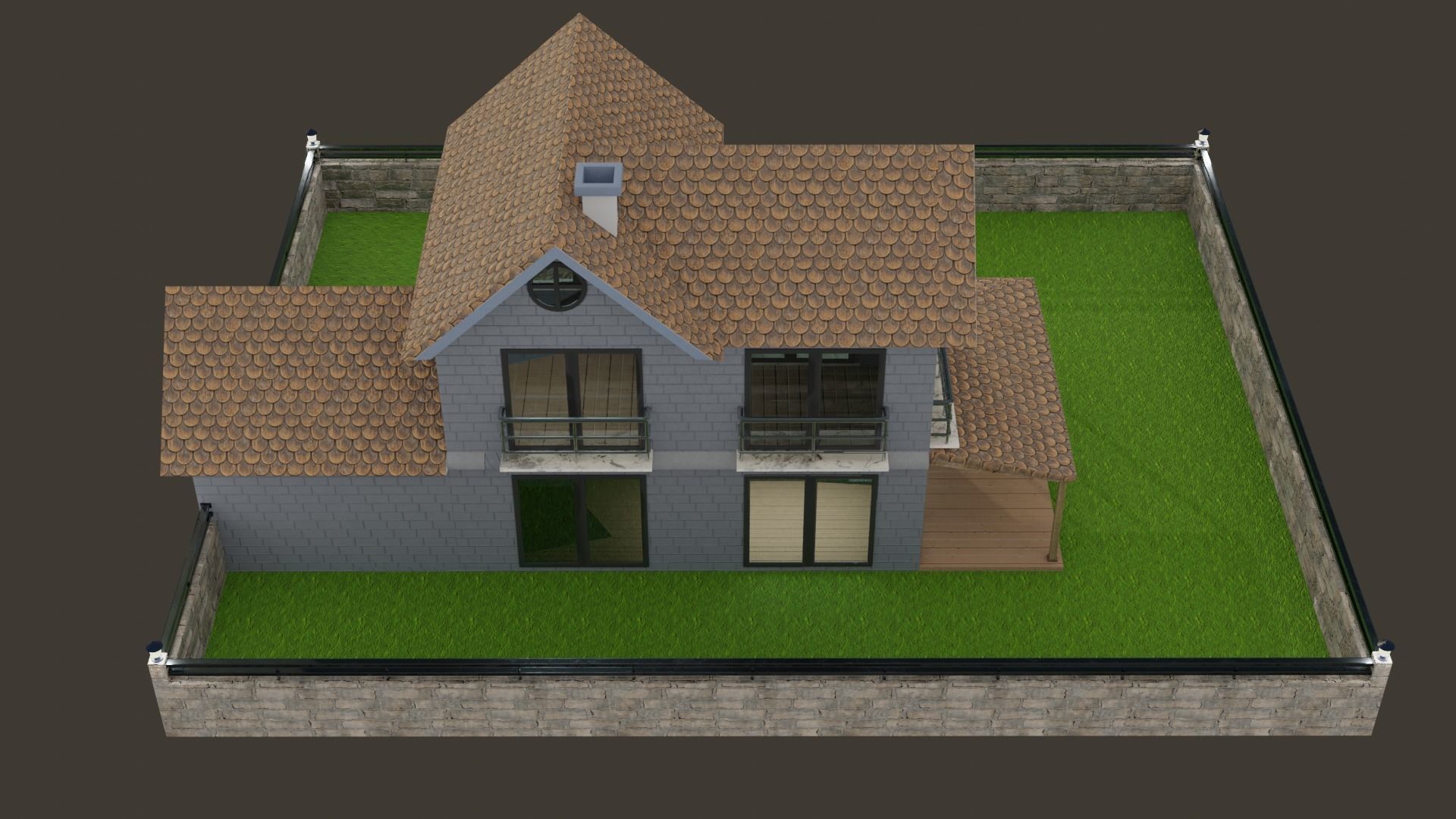 MODERN HOUSE PBR 3D MODEL lowpoly Low-poly 3D model_5