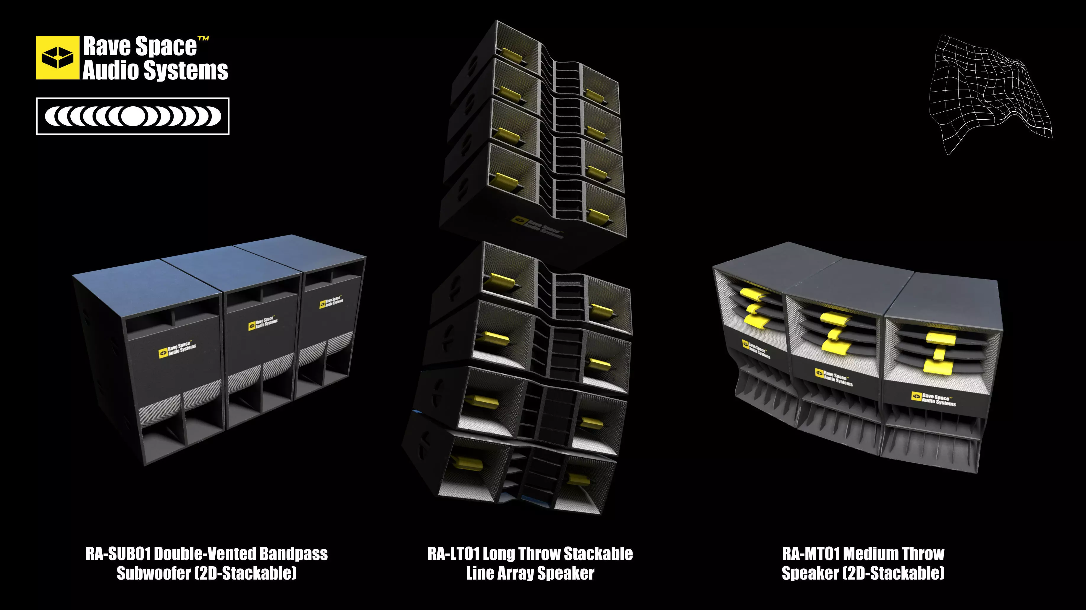 RaveSpace PA Free Audio Systems Speaker Set Free low-poly 3D model_0