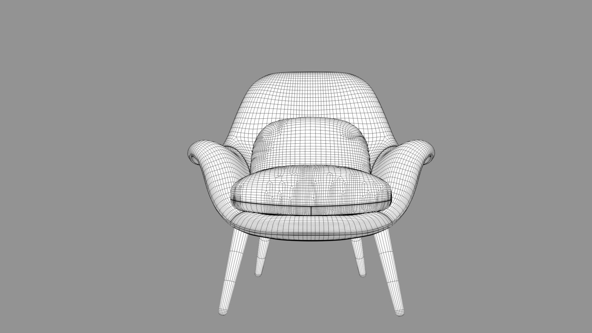 Armchair chair 3D model_7