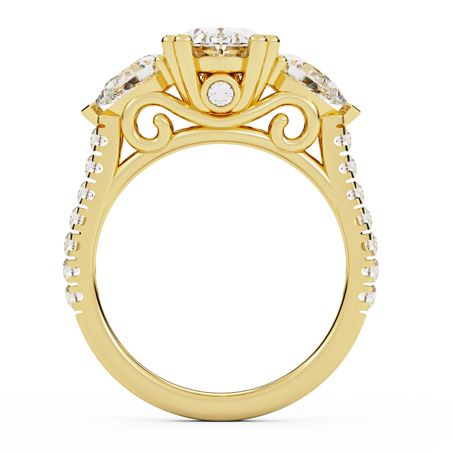 Diamond Ring 006 3D print model_4