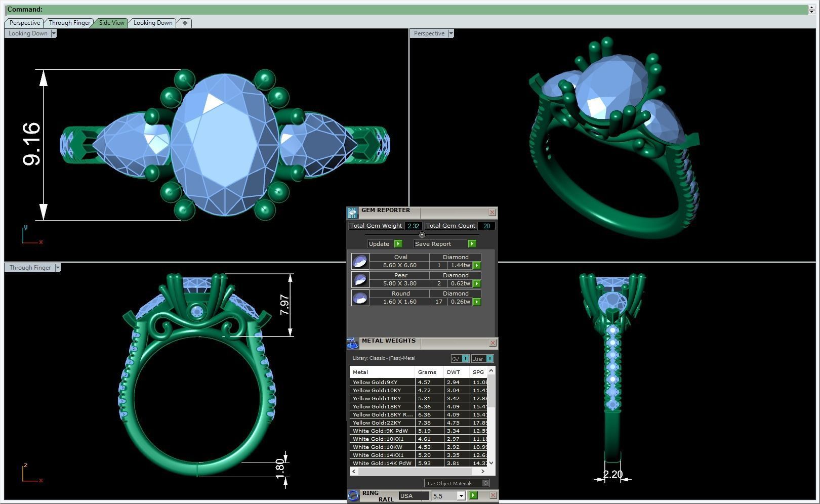 Diamond Ring 006 3D print model_5