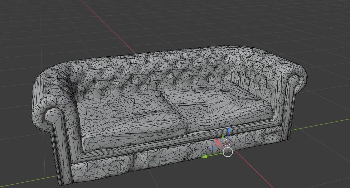 Chesterfield Couch Low-poly 3D model_8