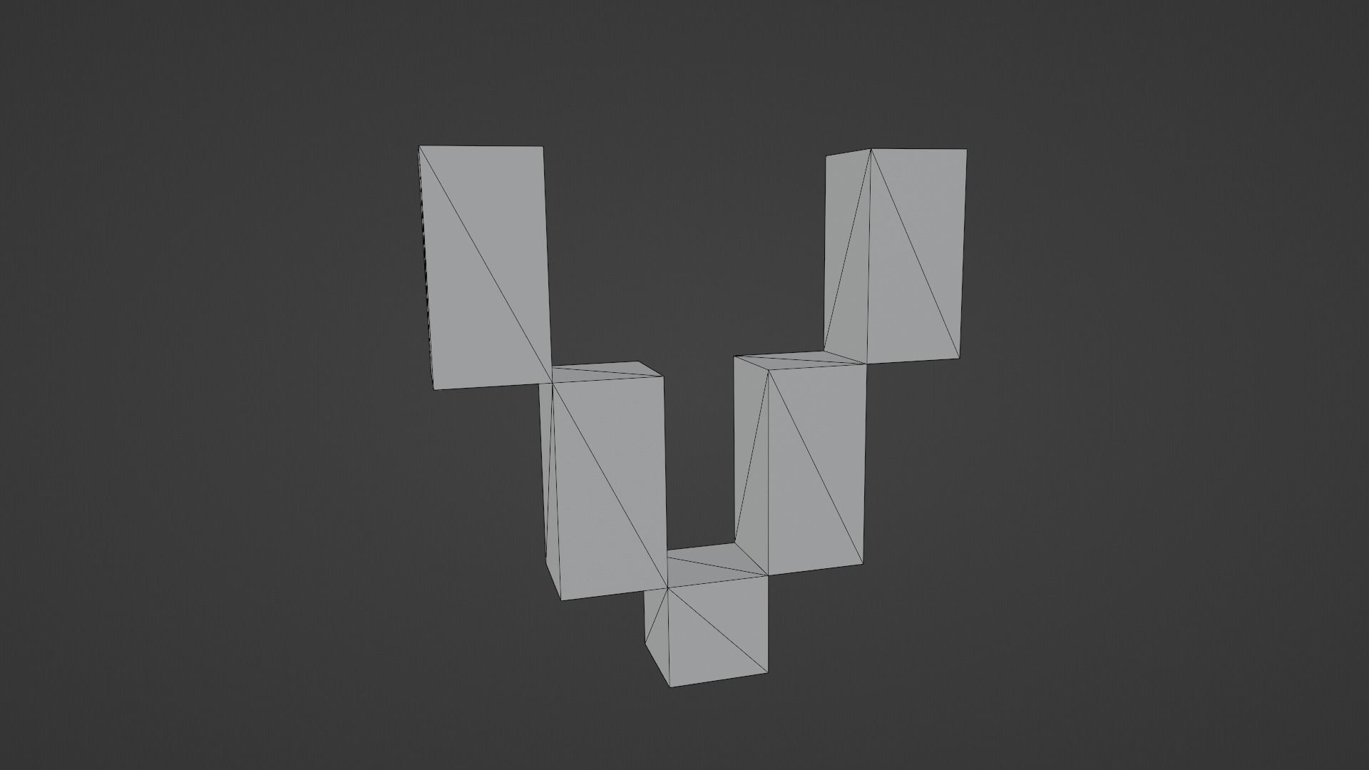 Pixel Letter V Low-poly 3D model_12