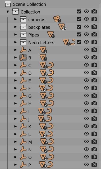 Neon Alphabet for your custom render design logo 3D model_9