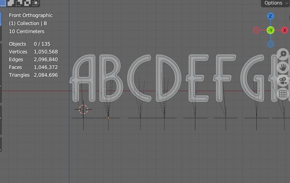 Neon Alphabet for your custom render design logo 3D model_8